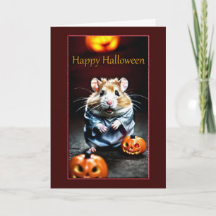 Hamster auf der Halloween-Kostümkarte Karte