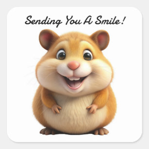 Hamster-Aufkleber Quadratischer Aufkleber