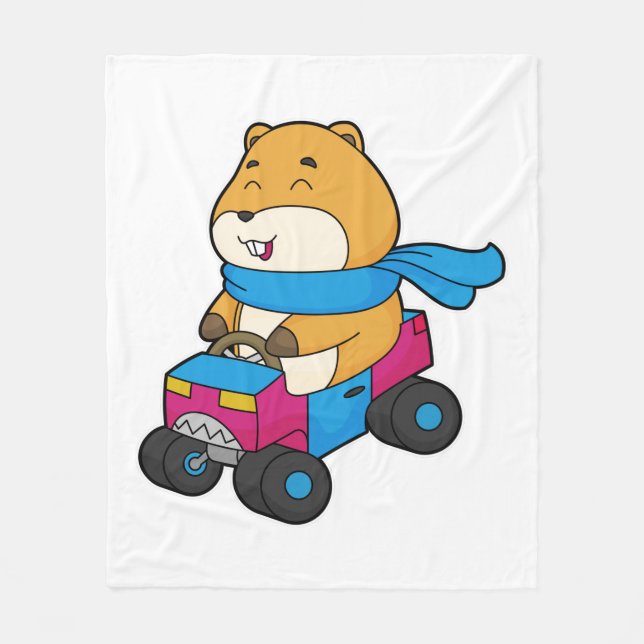 Hamster Auto Fleecedecke (Vorderseite)