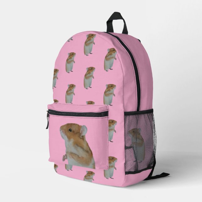 Hamster-Backpacker Bedruckter Rucksack (Rückseitige Ecke Rechts)