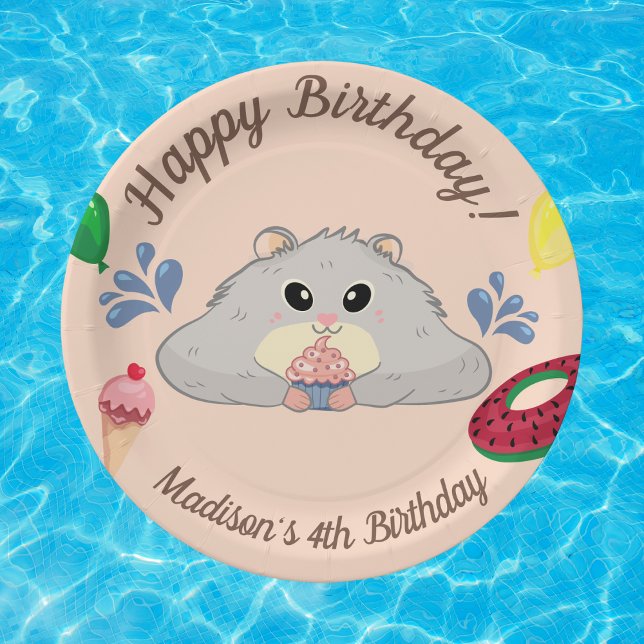 Hamster Bday Pool Party Pappteller (Von Creator hochgeladen)