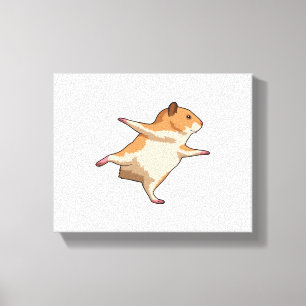 Hamster bei Yoga Stretching Legs Leinwanddruck