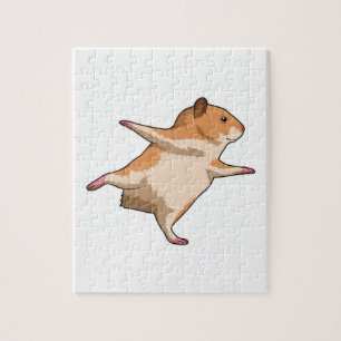 Hamster bei Yoga Stretching Legs Puzzle