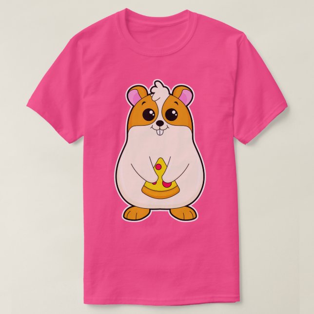 Hamster beim Essen von Pizza T-Shirt (Design vorne)