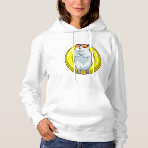 Hamster beim Schwimmen mit Schwimmring Hoodie