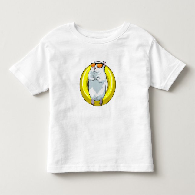 Hamster beim Schwimmen mit Schwimmring Kleinkind T-shirt (Vorderseite)