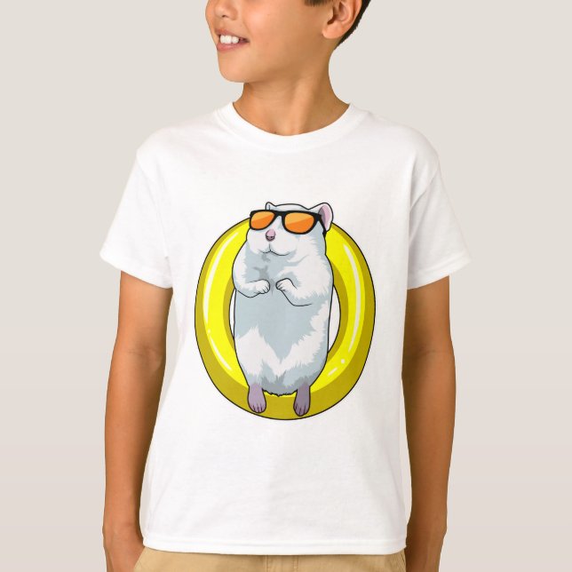 Hamster beim Schwimmen mit Schwimmring T-Shirt (Vorderseite)