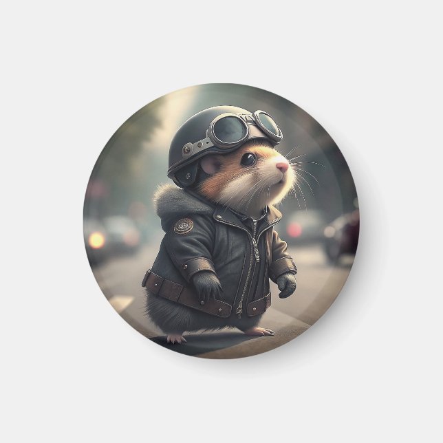 Hamster Biker Magnet (Vorne)