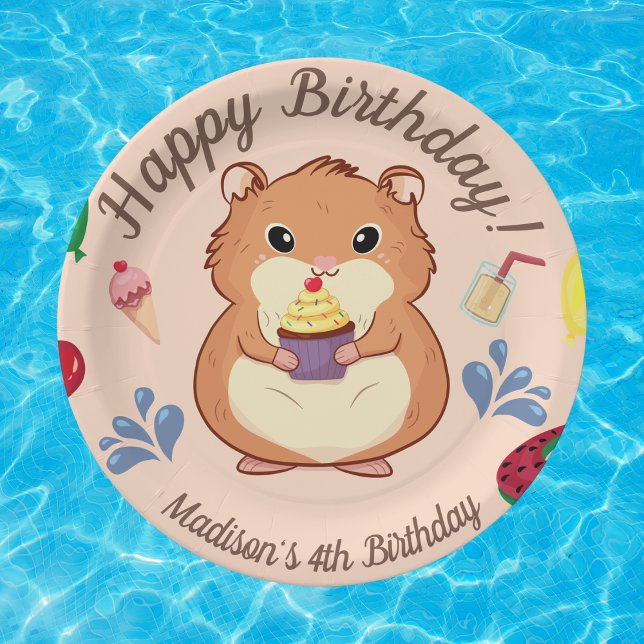 Hamster Birthday Pool Party Pappteller (Von Creator hochgeladen)