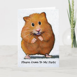 HAMSTER Bitte Komm Zu Meiner Party Karte