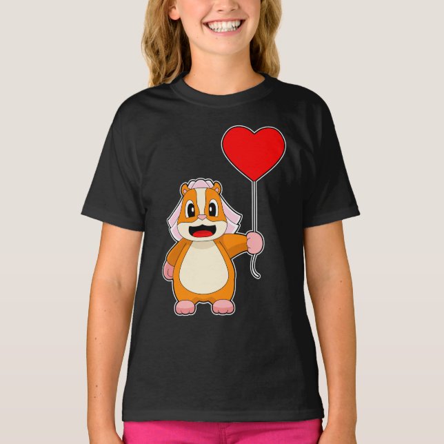 Hamster Bride Heart Wedding T-Shirt (Vorderseite)