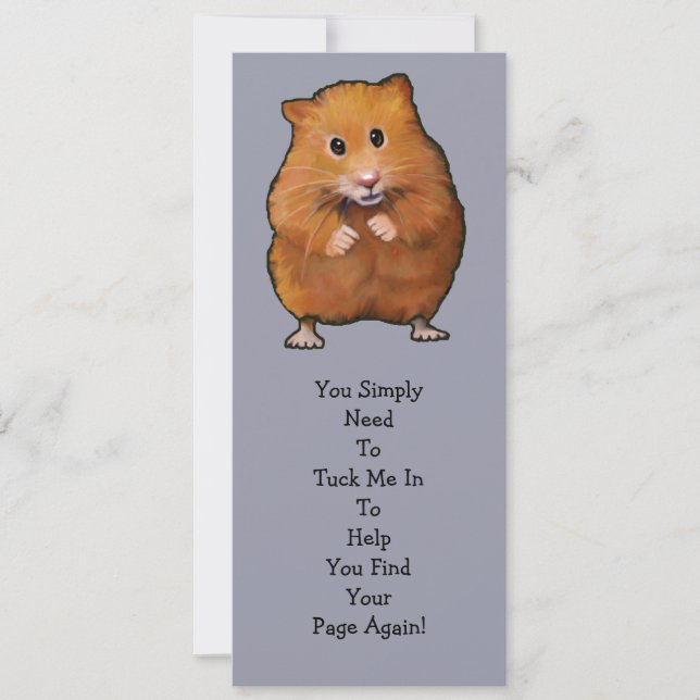 HAMSTER-BUCHMARK: "Habe mich hinein" (Vorderseite)