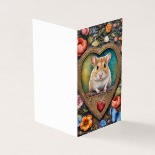 Hamster Cameo, Herz und Blume Portrait