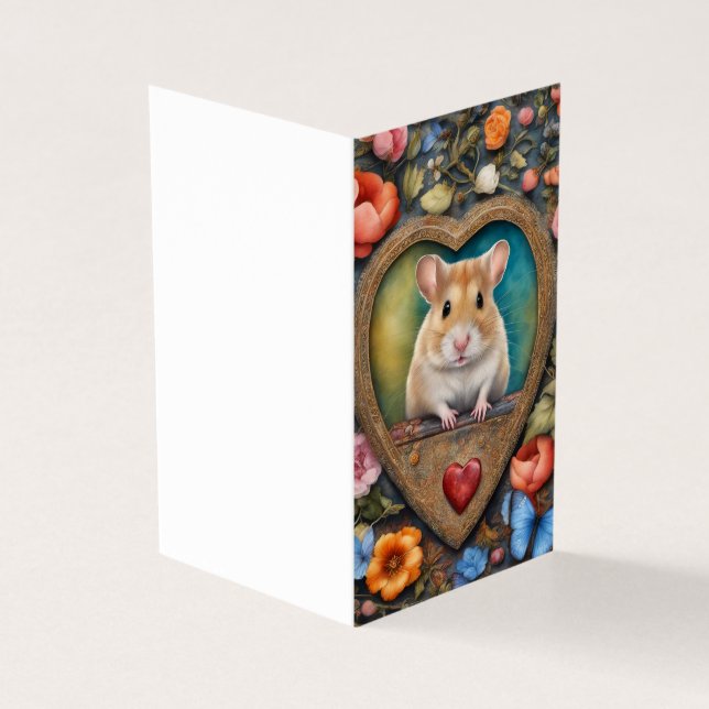 Hamster Cameo, Herz und Blume Portrait (Vorderseite)