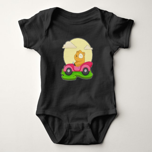 Hamster Car Baby Strampler (Vorderseite)