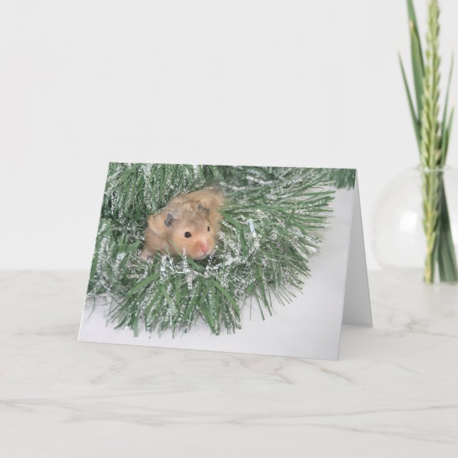 Hamster Christmas Feiertagskarte (Vorderseite)