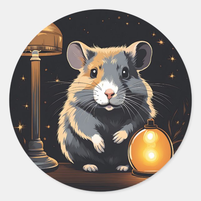 Hamster Cosy Ambiance Runder Aufkleber (Vorderseite)