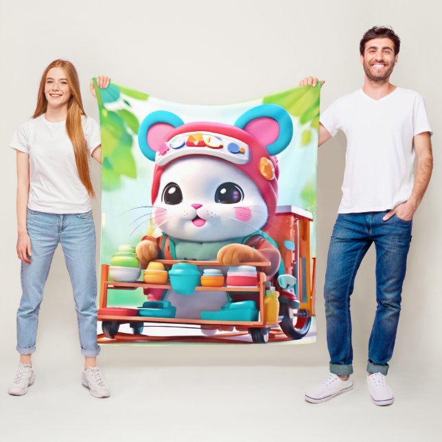 Hamster Delivery Hero Fleecedecke (Beispiel)