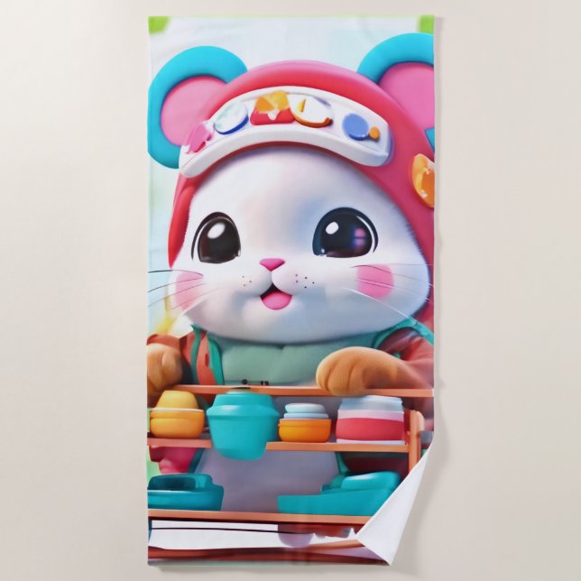 Hamster Delivery Hero Strandtuch (Vorderseite)