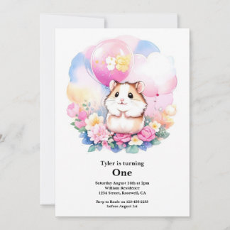 Hamster Einladung zum ersten Geburtstag