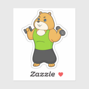 Hamster Fitness Dumbbell Aufkleber