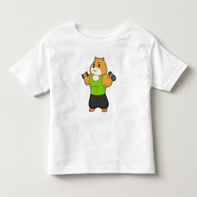 Hamster Fitness Dumbbell Kleinkind T-shirt (Vorderseite)