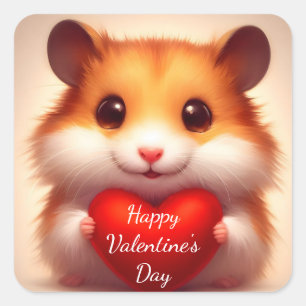 Hamster Frohen Valentinstag Aufkleber