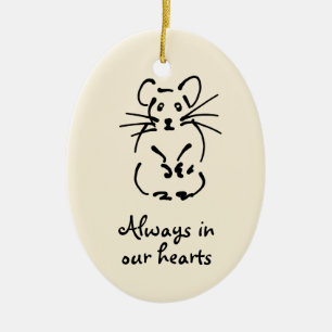 Hamster-Gedenkstätte personalisierbar Keramikornament
