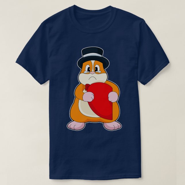 Hamster Groom Heart Wedding T-Shirt (Design vorne)