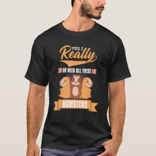 Hamster Haustier Tier Süße Käfige Ball Laufrad Fut T-Shirt