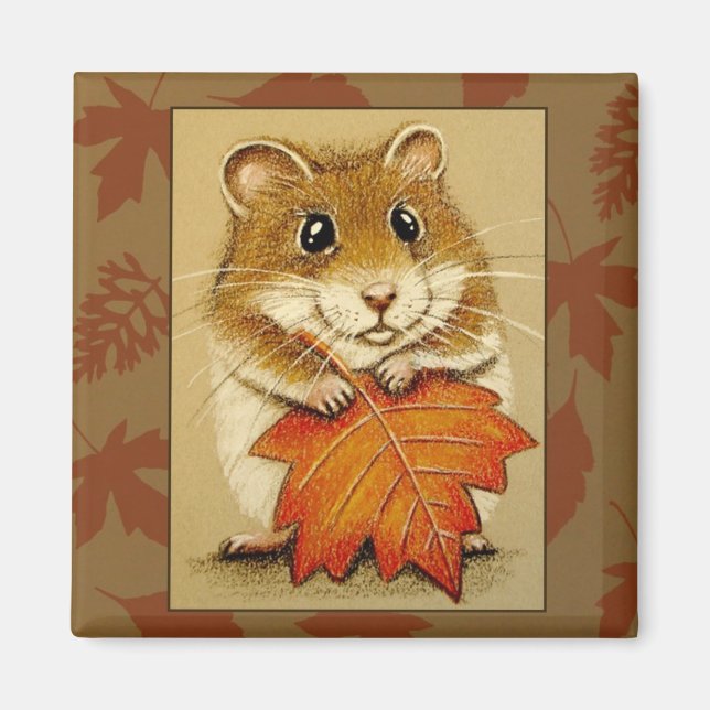 Hamster & Herbstleaf - Magnet (Vorne)