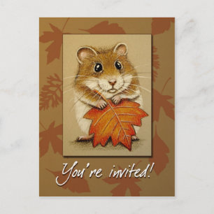 Hamster & Herbstleaf - Postkarte