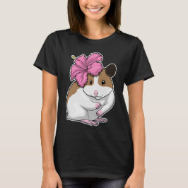 Hamster Hibiskus Blume T-Shirt