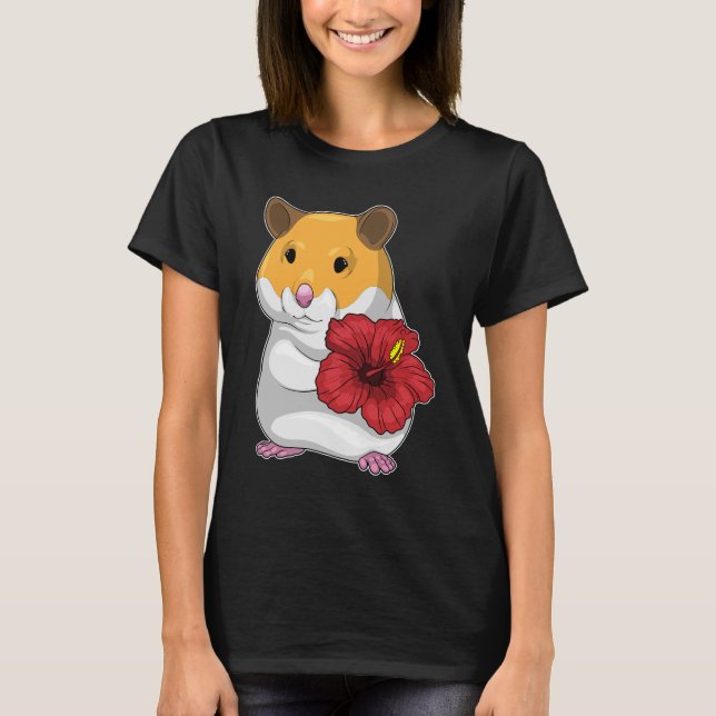 Hamster Hibiskus Blume T-Shirt (Vorderseite)