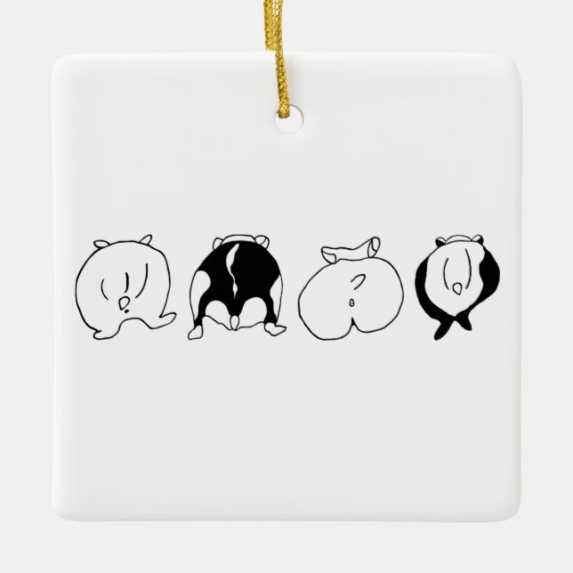 Hamster-Hintern Keramikornament (Vorderseite)
