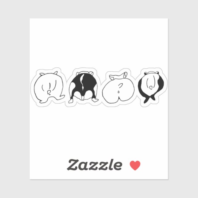 Hamster-Hintern kundenspezifisch geschnitten Vinyl Aufkleber (Blatt)