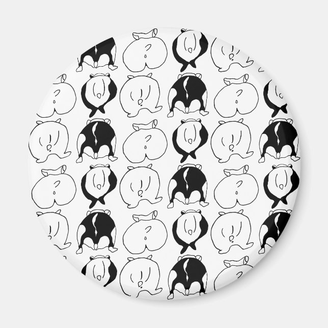 Hamster Hintern Pattern Magnet (Vorne)