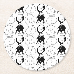Hamster Hintern Pattern Runder Pappuntersetzer
