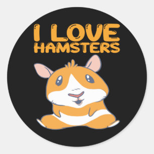Hamster - I Liebe Hamster Runder Aufkleber