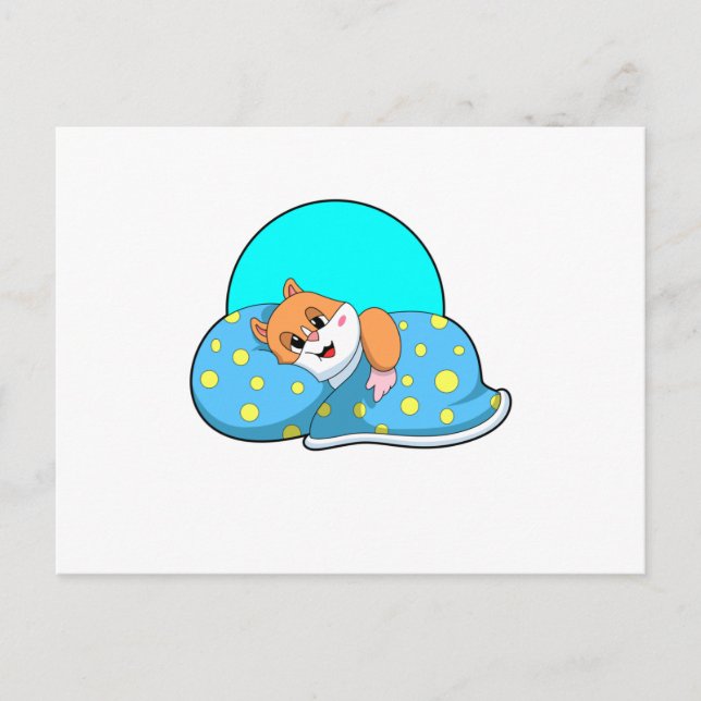 Hamster im Schlaf mit Blanket.PNG Postkarte (Vorderseite)