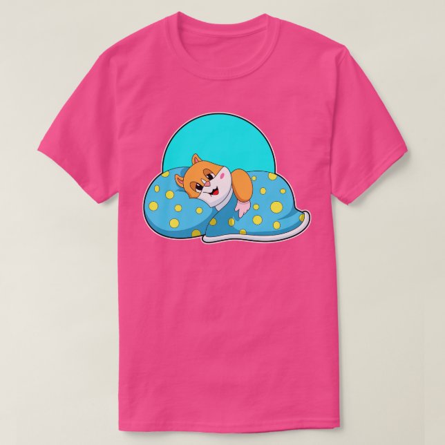 Hamster im Schlaf mit Blanket T-Shirt (Design vorne)