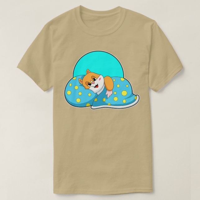 Hamster im Schlafen mit Decken T-Shirt (Design vorne)