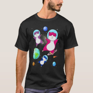 Hamster im Weltraum Bisexuelle Flagge Bisexualität T-Shirt