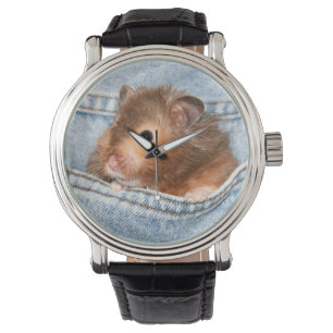Hamster in der Blue Jeans Armbanduhr