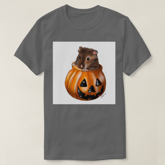 Hamster in einem Kürbisoriginal Kunstwerk von Sydo T-Shirt (Design vorne)