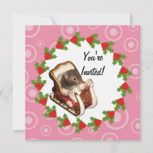 Hamster in einem Schlitten Einladung