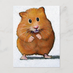 HAMSTER IN FARBPENCIL POSTKARTE
