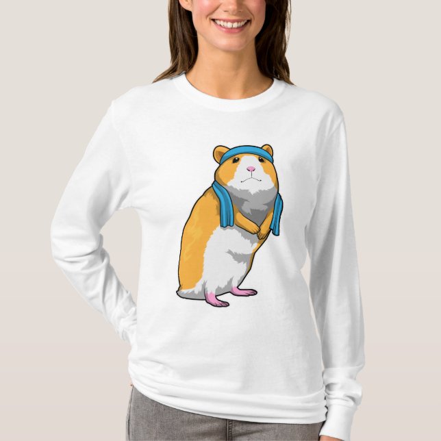 Hamster in Fitness mit Handtuch T-Shirt (Vorderseite)