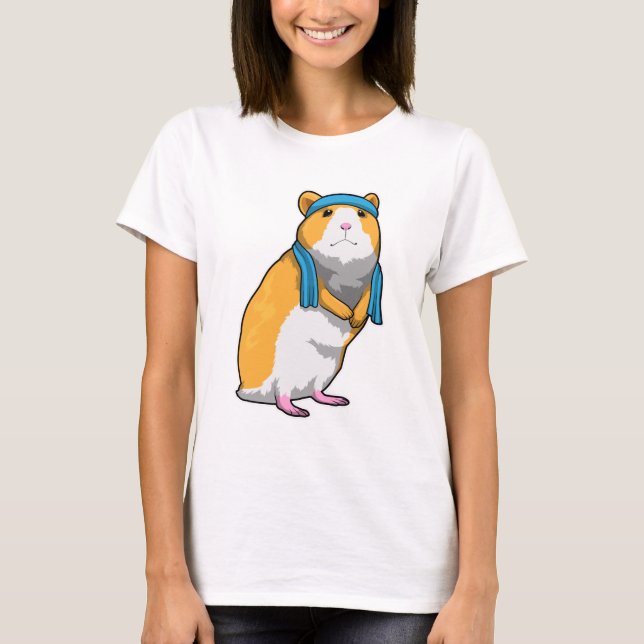 Hamster in Fitness mit Handtuch T-Shirt (Vorderseite)