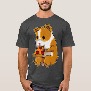 Hamster isst Pepperoni Pizza - Niedlich Fast Food T-Shirt